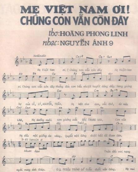 Sheet nhạc Mẹ Việt Nam Ơi